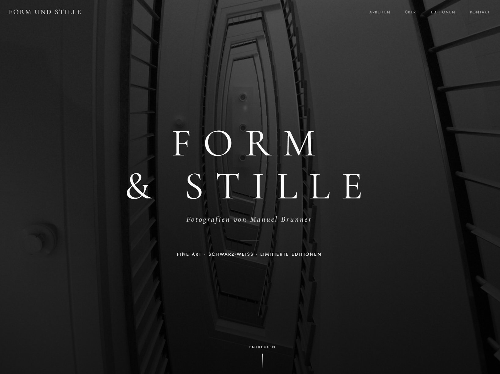 Screenshot der Website formundstille.ch
